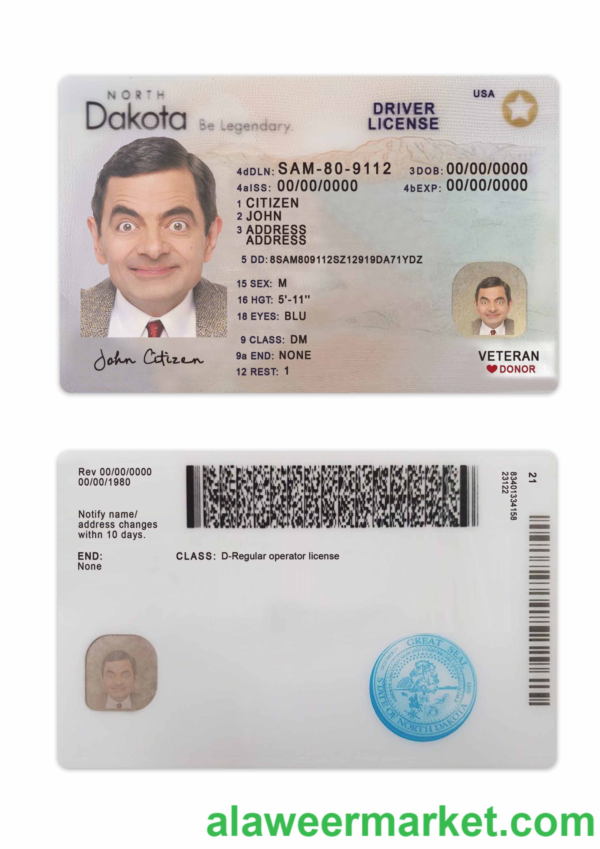 USA North Dakota driving license 2023-present